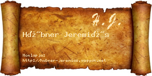 Hübner Jeremiás névjegykártya